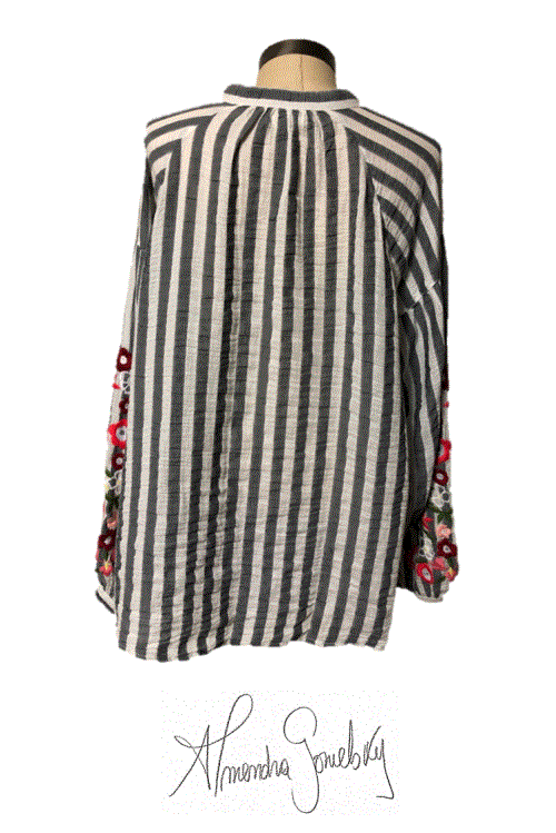 Imagen #2 de Blusa a rayas con bordado
